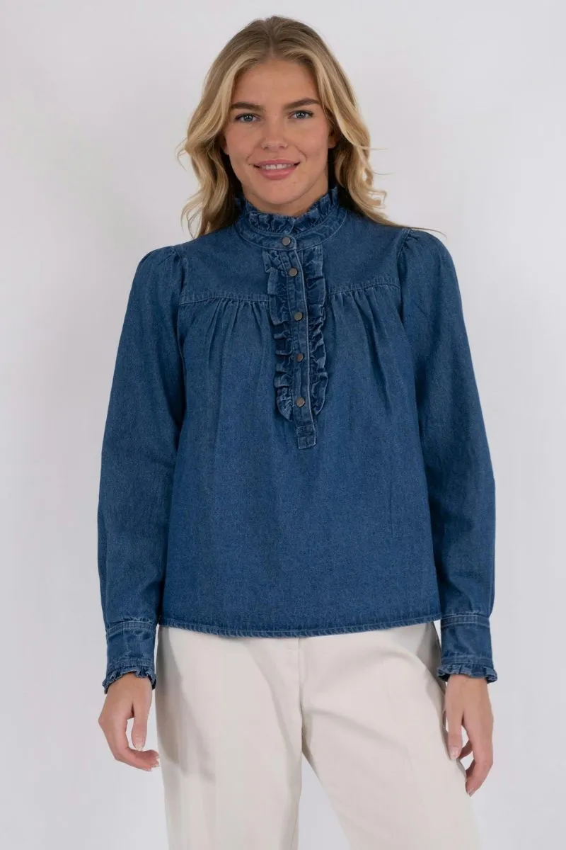 Justine Denim Shirt | Blue | Skjorte fra Neo Noir