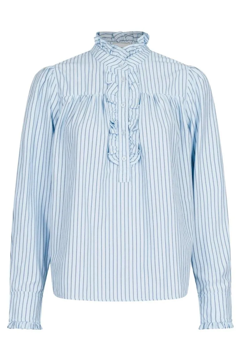 Justine Stripe Shirt | Light Blue | Skjorte fra Neo Noir