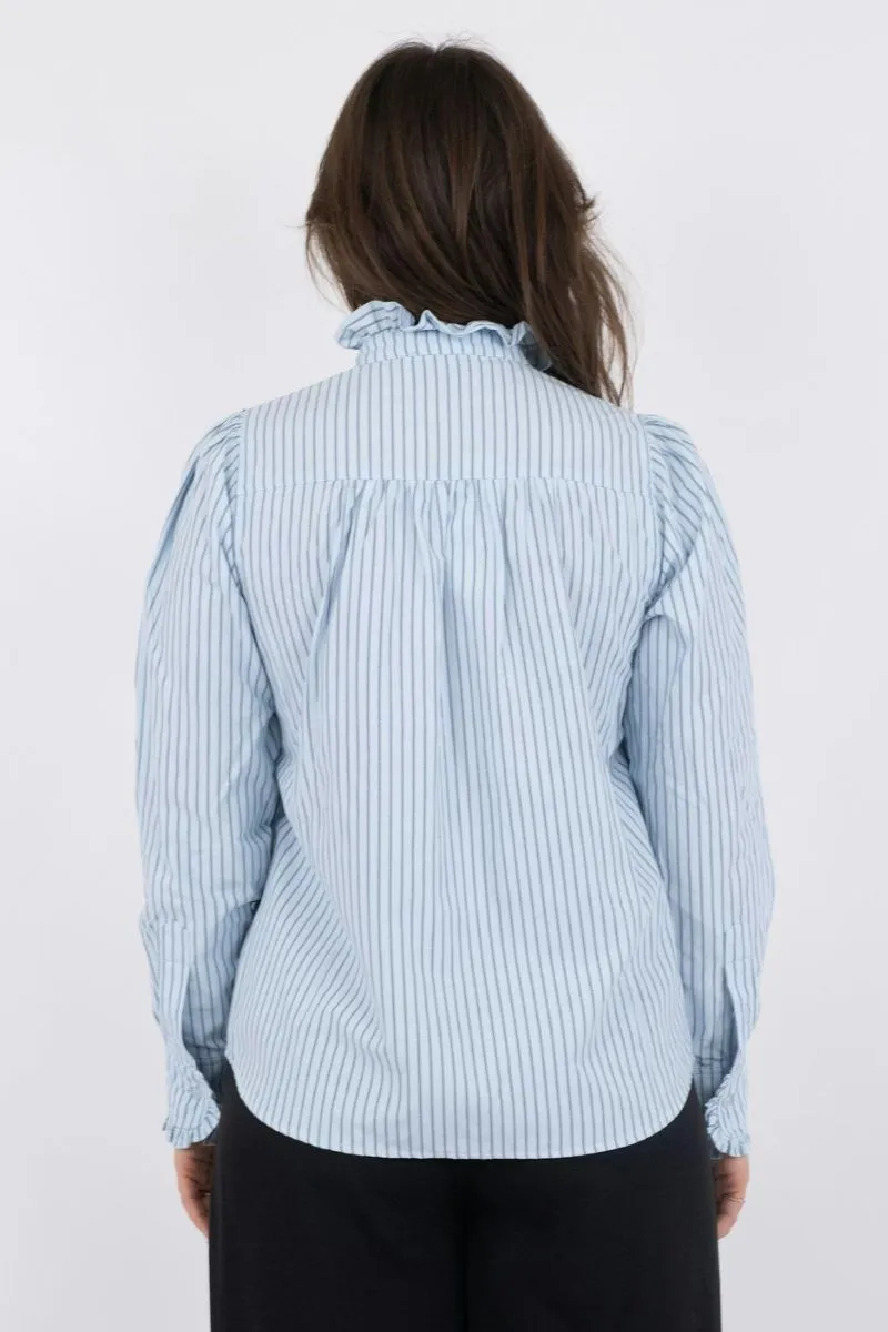 Justine Stripe Shirt | Light Blue | Skjorte fra Neo Noir