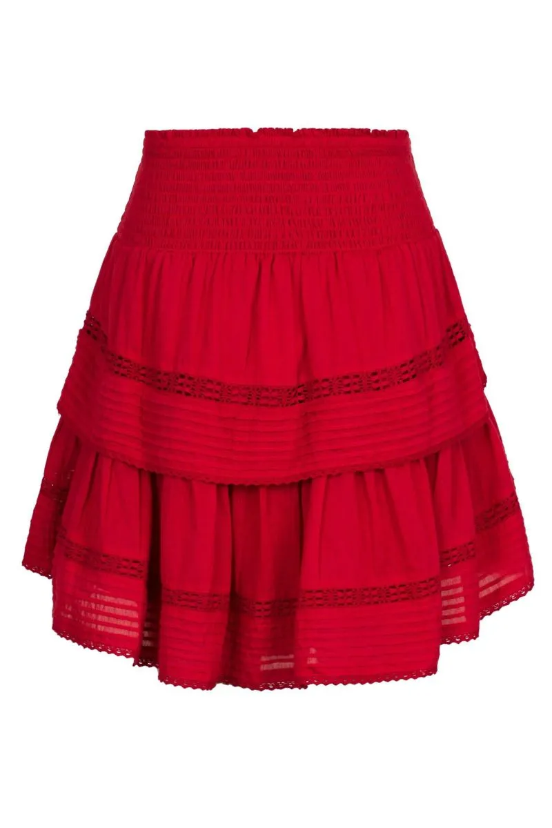 Kenia S Voile Skirt | Red | Nederdel fra Neo Noir