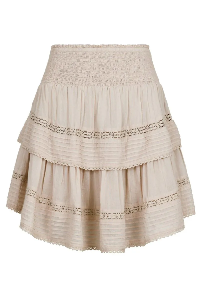 Kenia S Voile Skirt | Sand | Nederdel fra Neo Noir