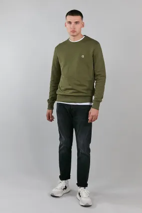 khaki crew neck sweatshirt