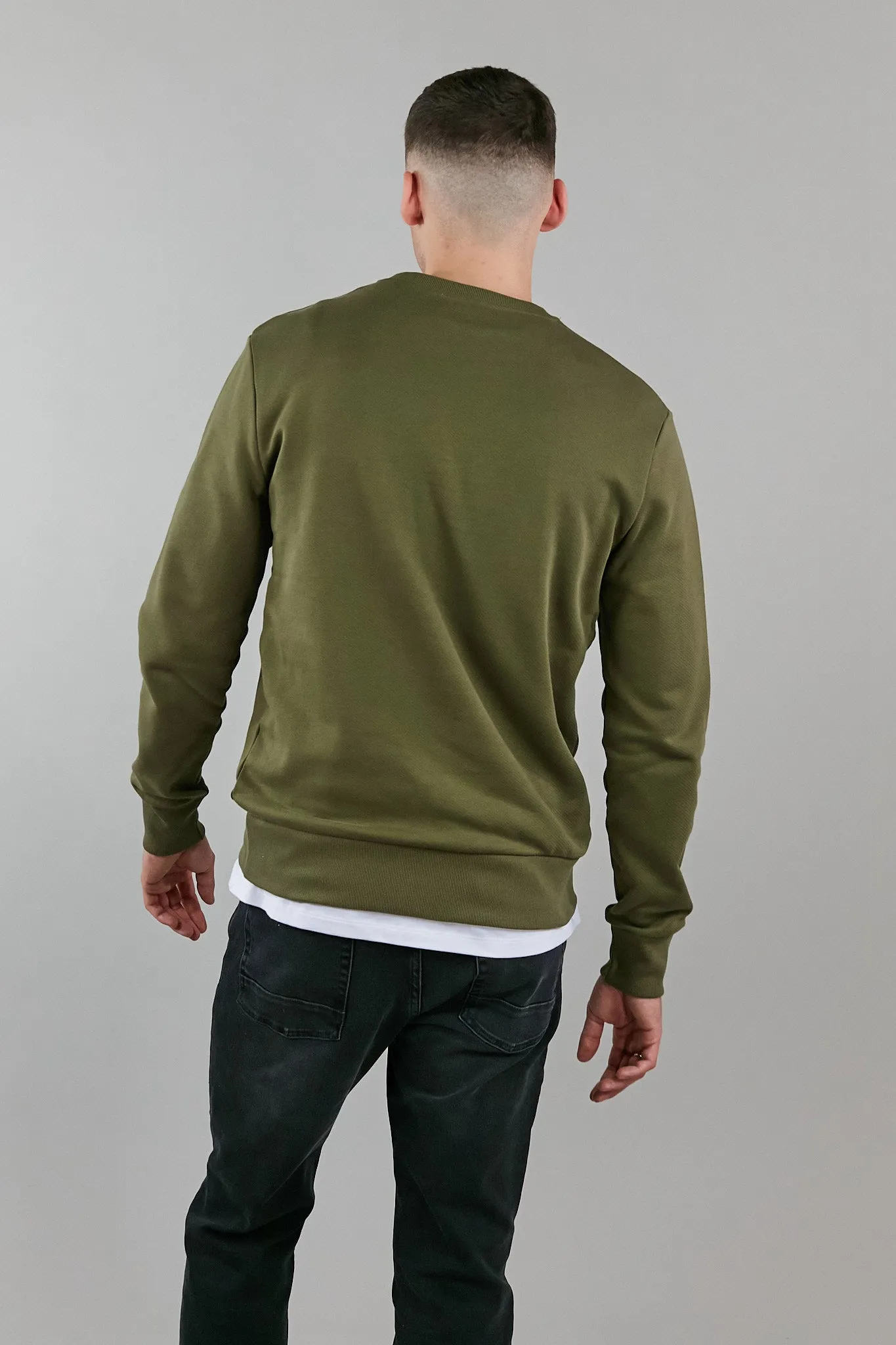 khaki crew neck sweatshirt