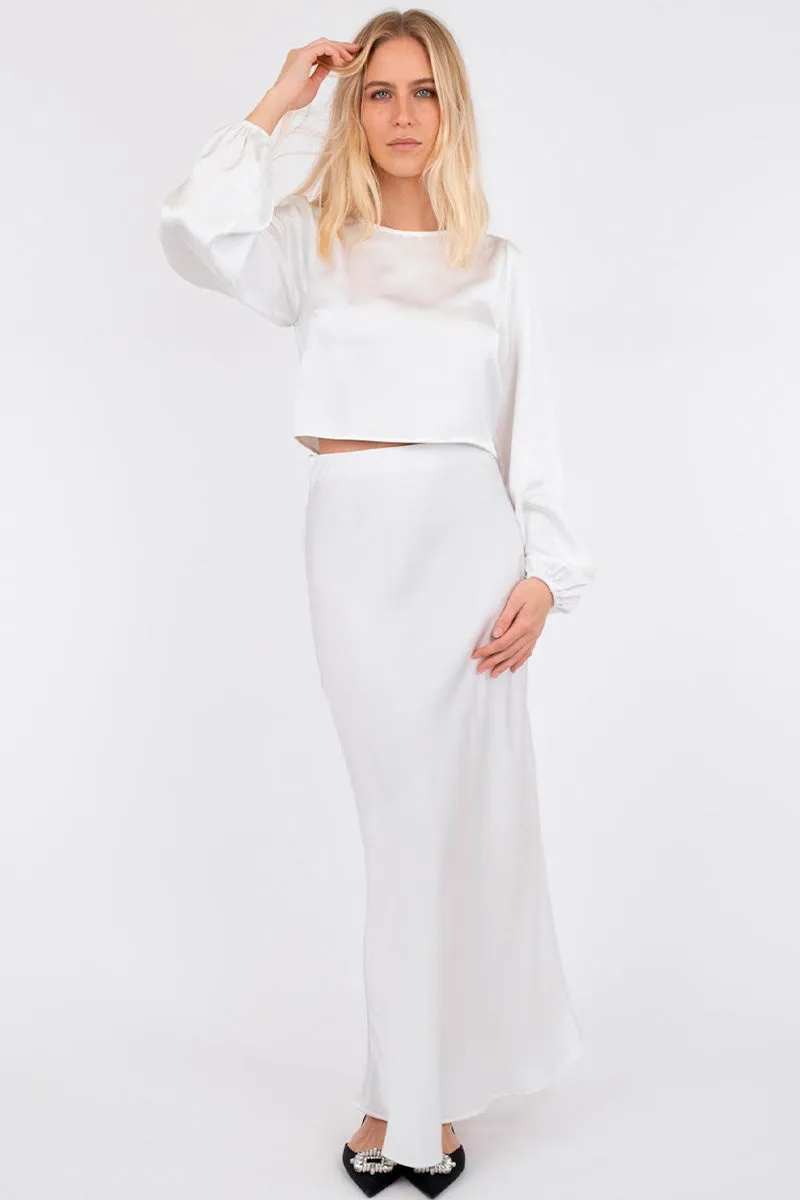 Klea Heavy Sateen Skirt 159650 | White | Nederdel fra Neo Noir