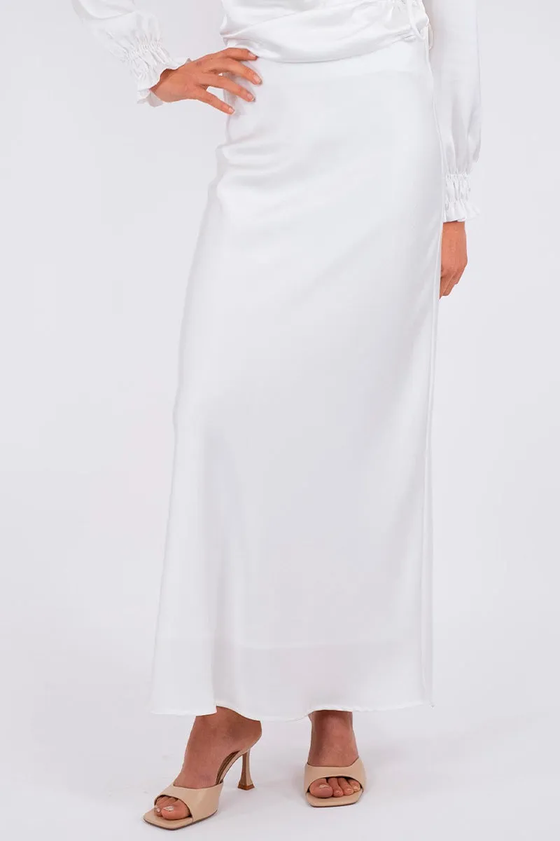 Klea Heavy Sateen Skirt 159650 | White | Nederdel fra Neo Noir