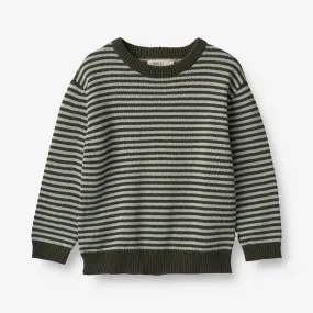 Knit Pullover Morgan - forest night stripe