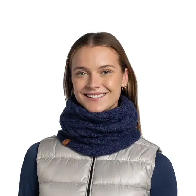 Knitted & Fleece Neckwarmer - Caryn Midnight