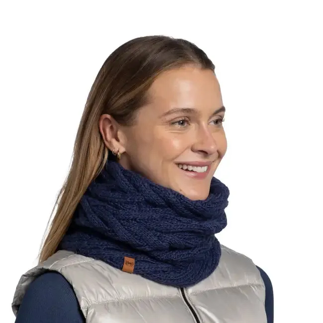 Knitted & Fleece Neckwarmer - Caryn Midnight