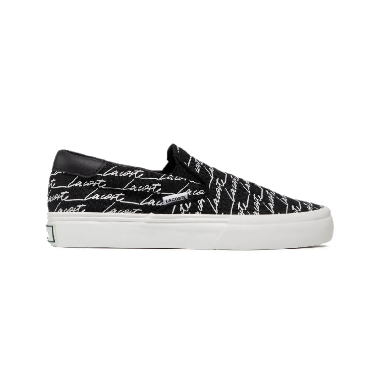 LACOSTE 7-42CMA0041312 Jump Serve Slip Canvas Signature Printed MN'S (Medium) Black/White Textile Lifestyle Shoes