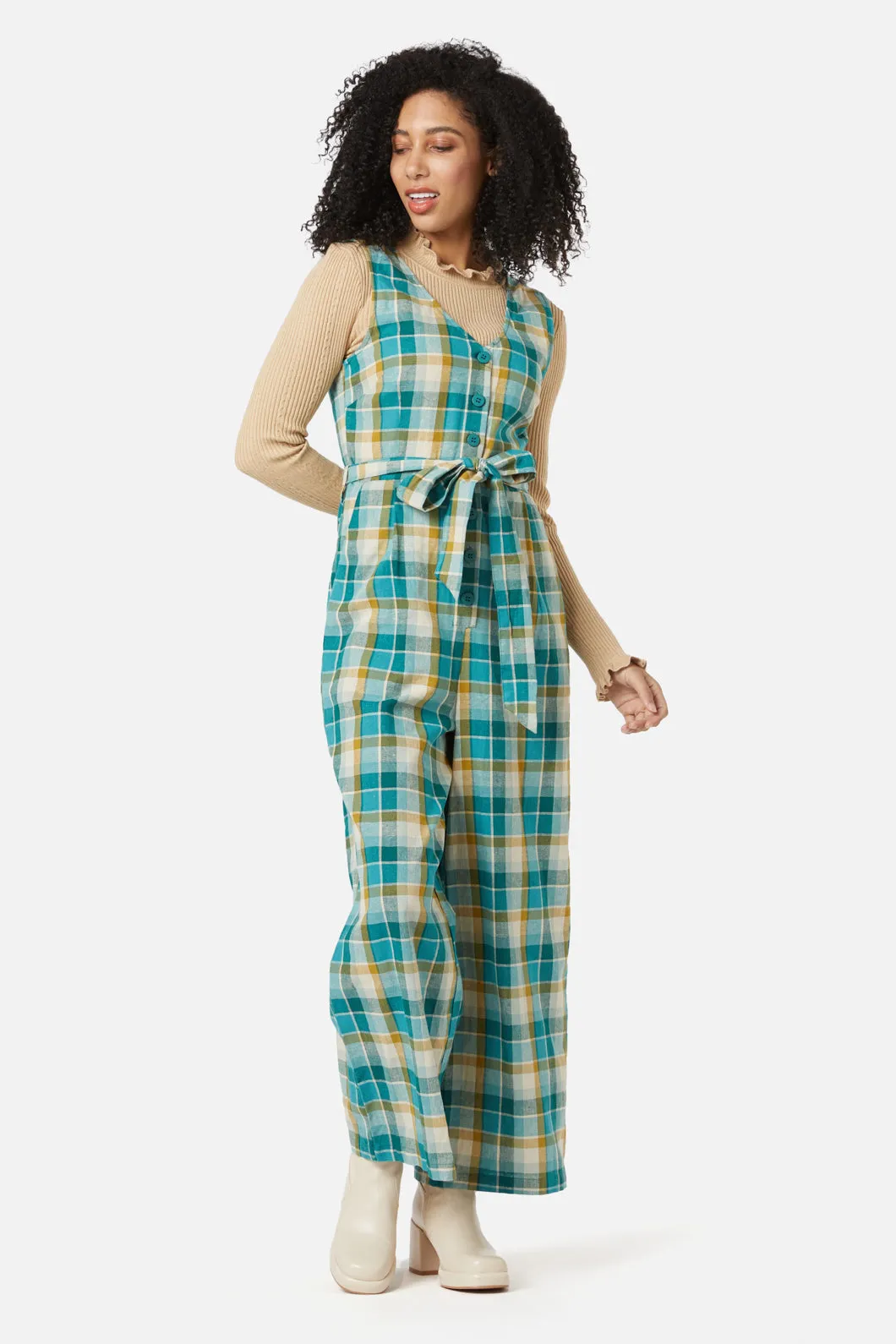 Laura Check Jumpsuit