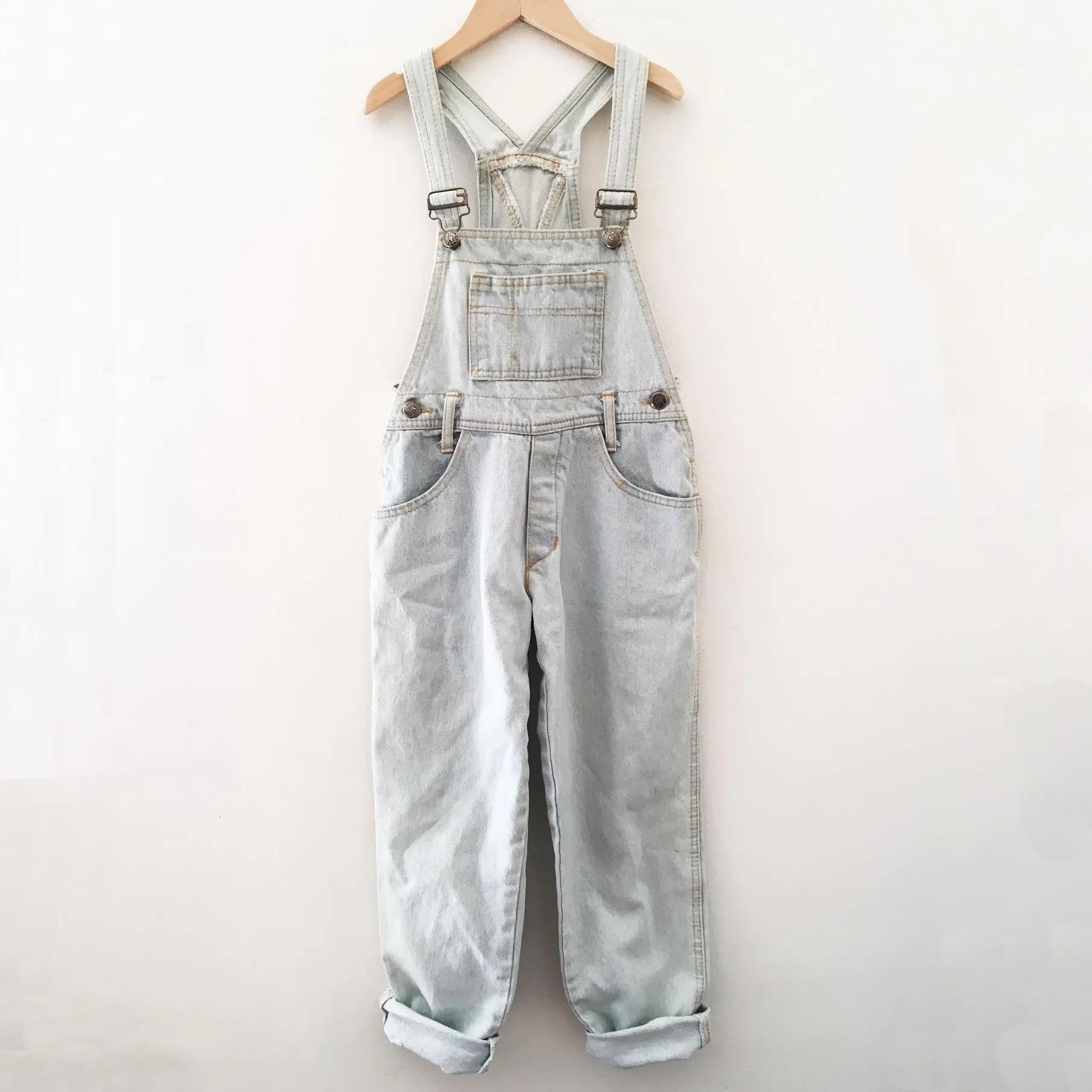 Light wash Denim Overalls size 8-10