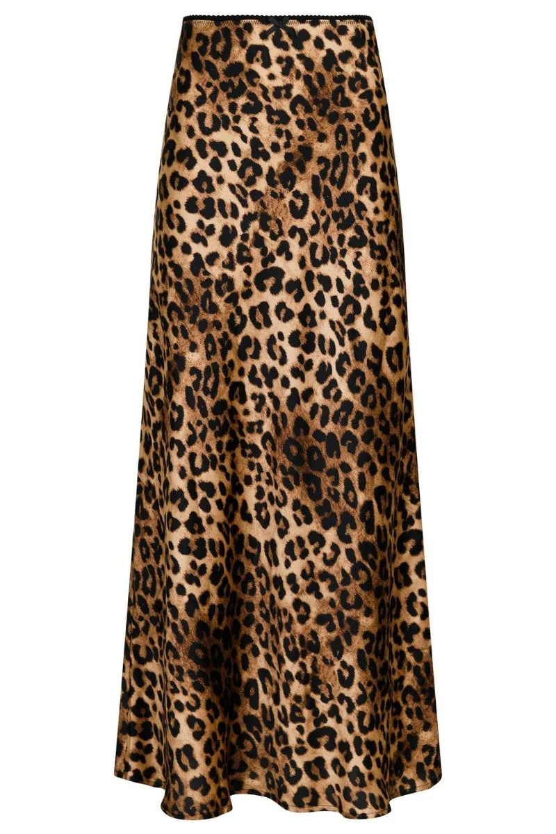 Lola Leo Long Skirt | Leopard | Nederdel fra Neo Noir