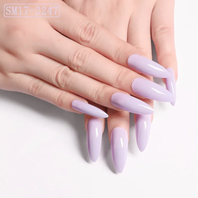 Long Pointed False Nails Solid Color Nails