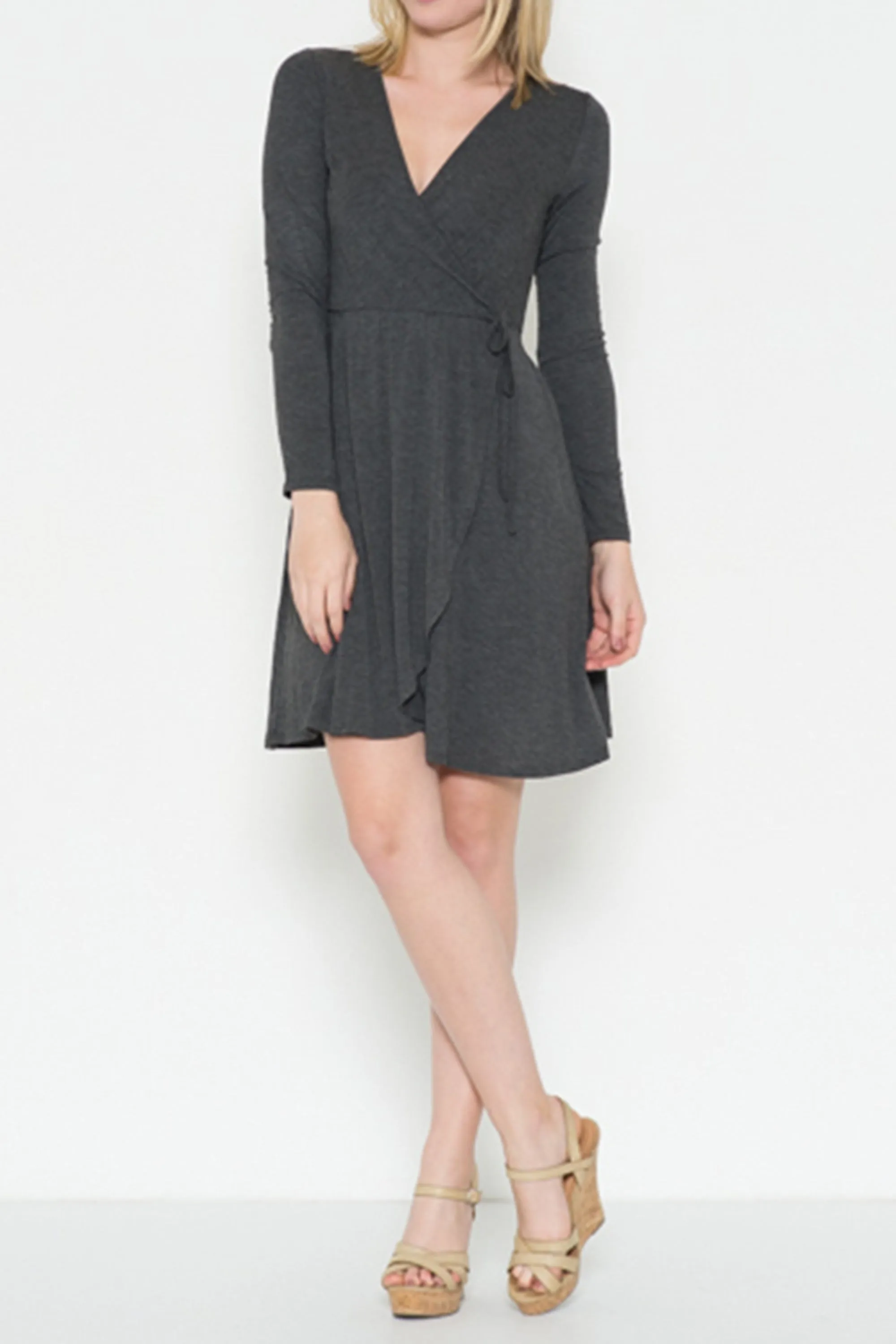 Long Sleeve Ballet Wrap Dress