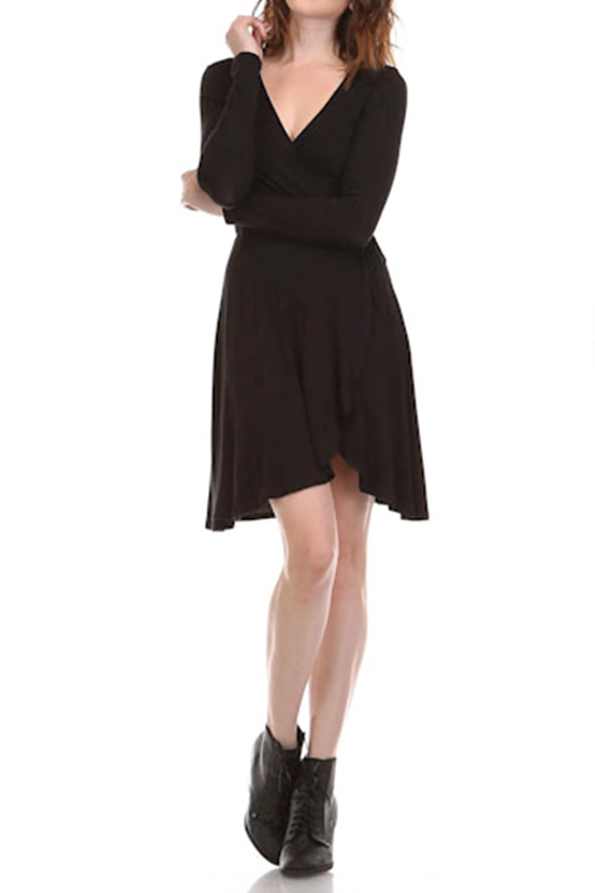 Long Sleeve Ballet Wrap Dress