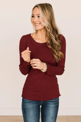 Love Endures Knit Top- Dark Burgundy