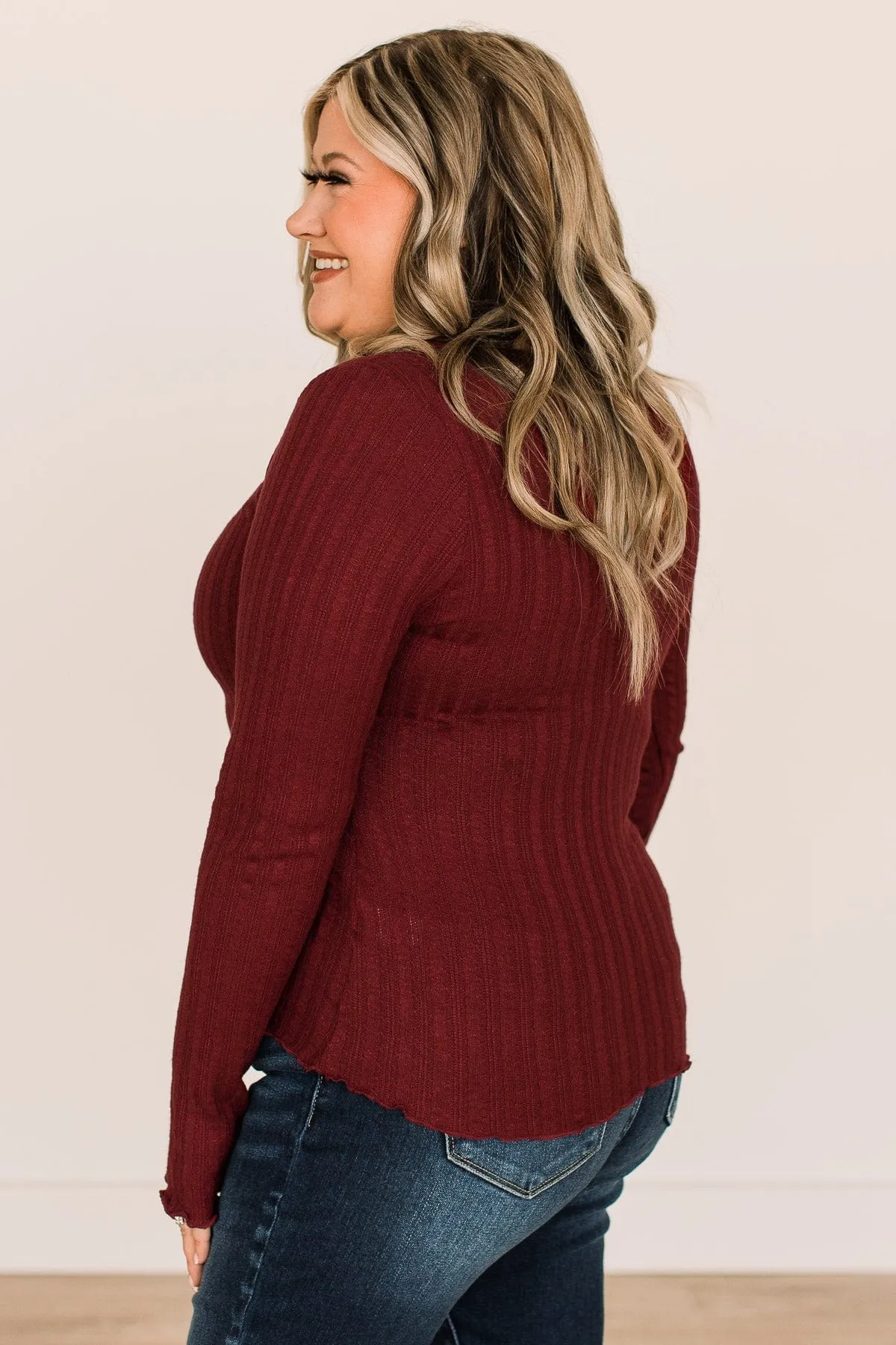 Love Endures Knit Top- Dark Burgundy