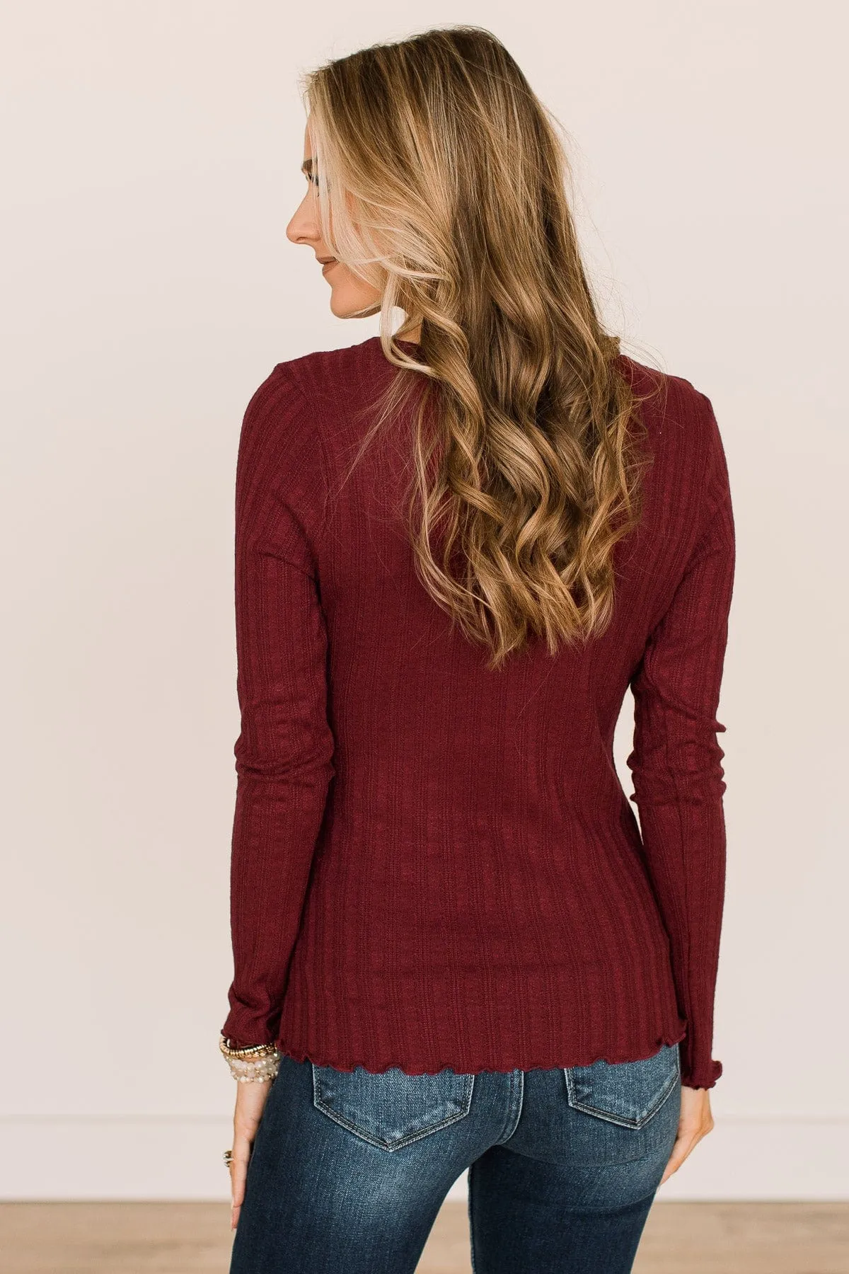 Love Endures Knit Top- Dark Burgundy