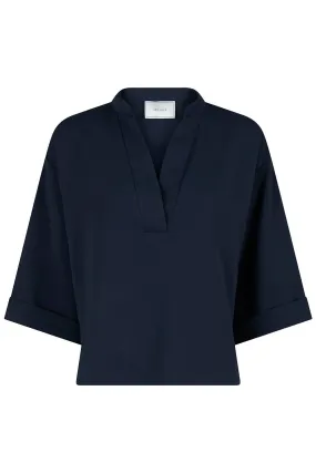 Luma Crepe Blouse | Navy | Bluse fra Neo Noir