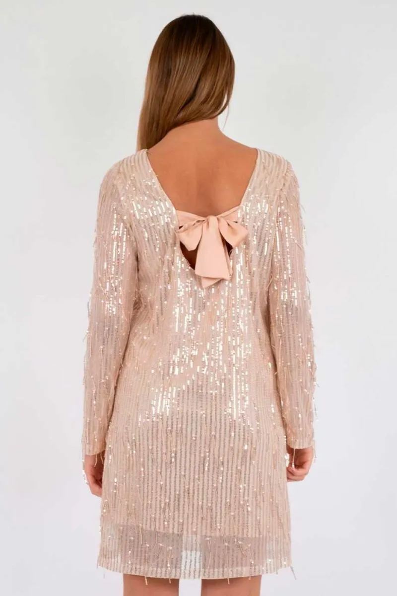 Maline Sequins Dress | Rose Gold | Kjole fra Neo Noir