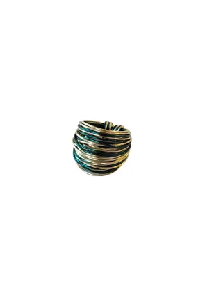 Marcia Wire Wrap Ring in Green and Gold