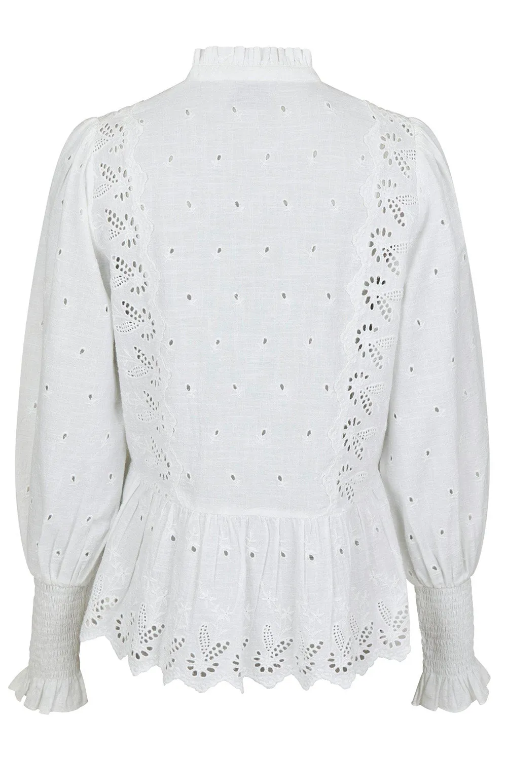 Maviana Emb Blouse | White | Bluse fra Neo Noir