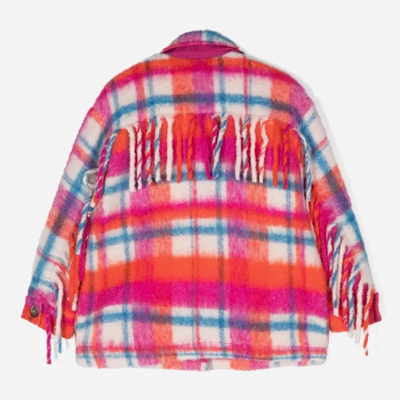 Mc2 Saint Barth Giacca Marceline Fringe Tartan Multic 2581