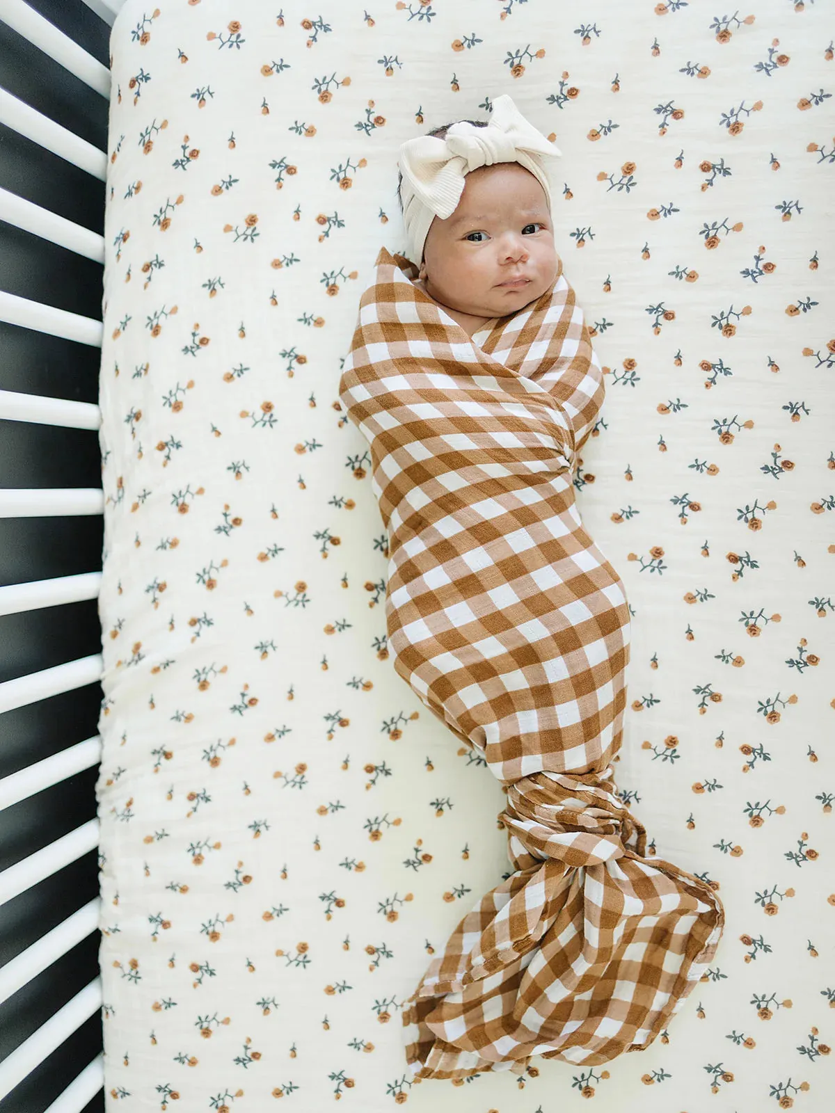 Mebie Gingham Muslin Swaddle Blanket