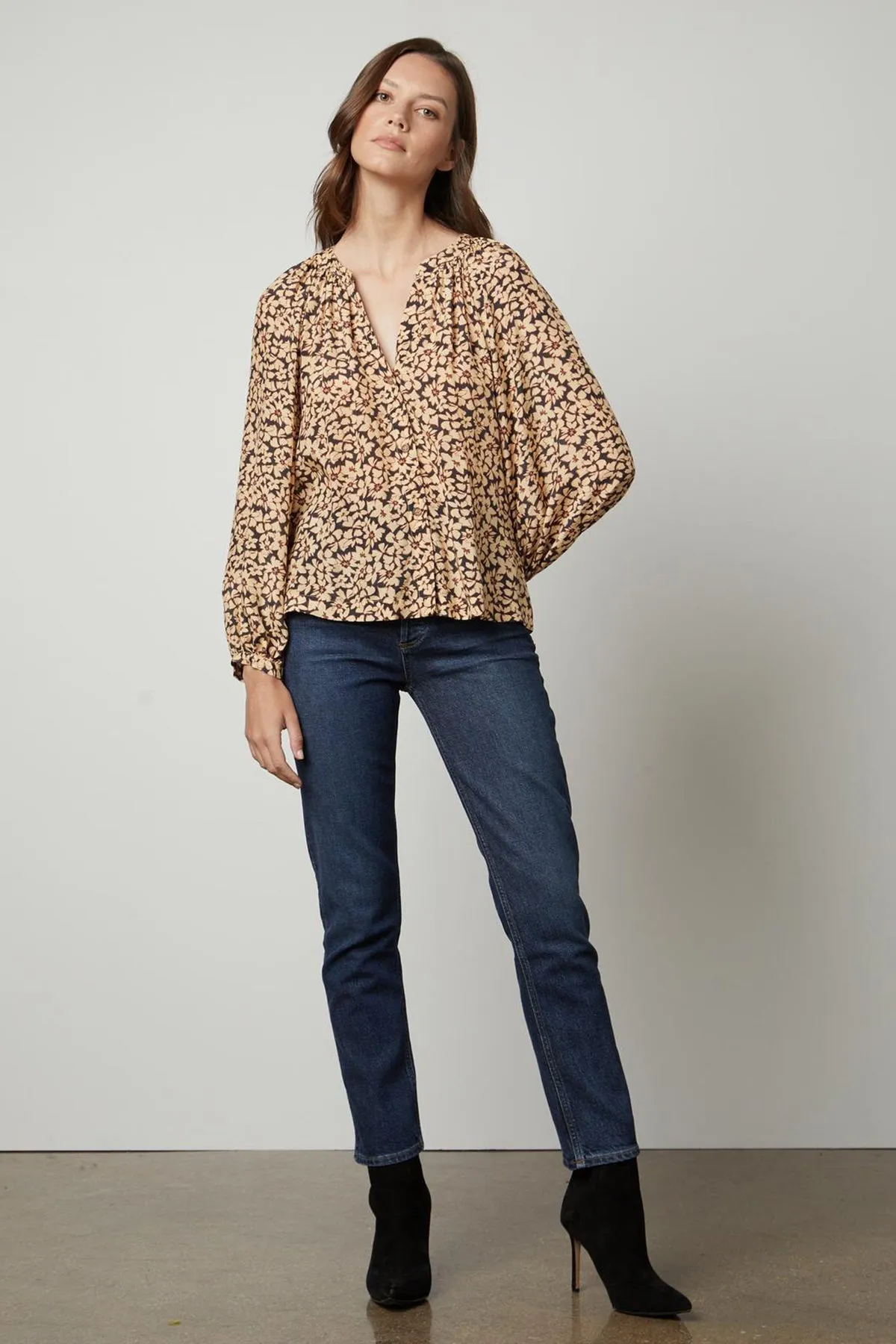 MELINDA PRINTED BUTTON-UP TOP