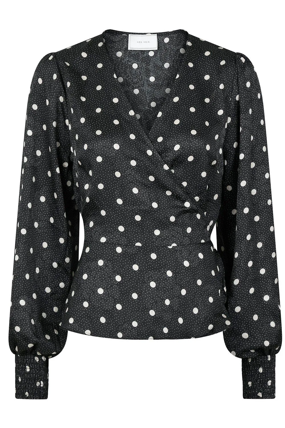 Merry Retro Dot Blouse | Black | Bluse fra Neo Noir