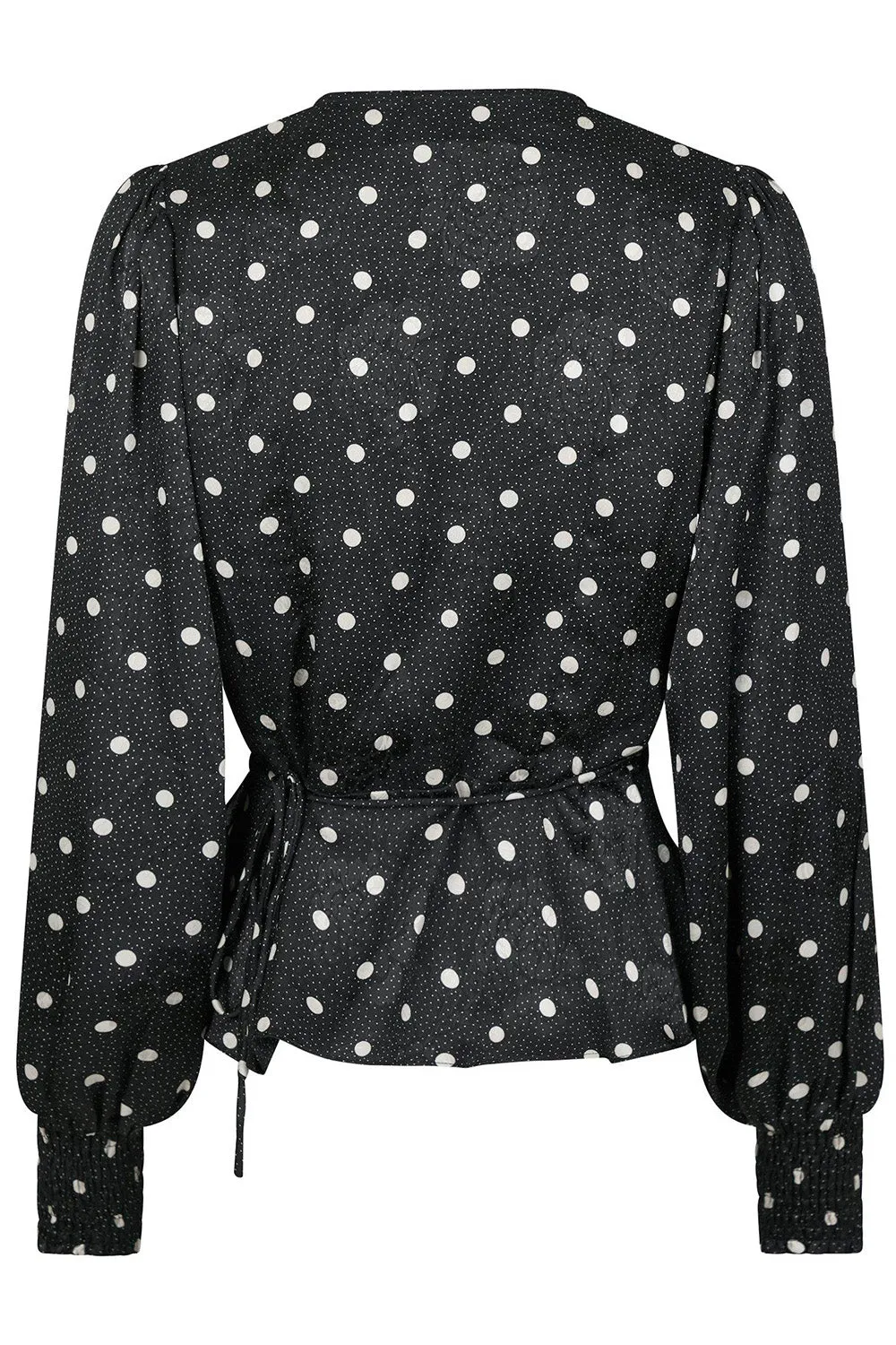 Merry Retro Dot Blouse | Black | Bluse fra Neo Noir