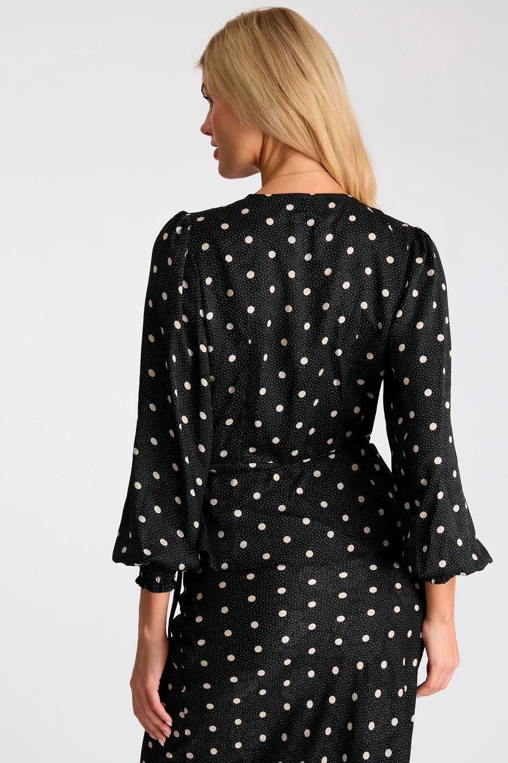 Merry Retro Dot Blouse | Black | Bluse fra Neo Noir