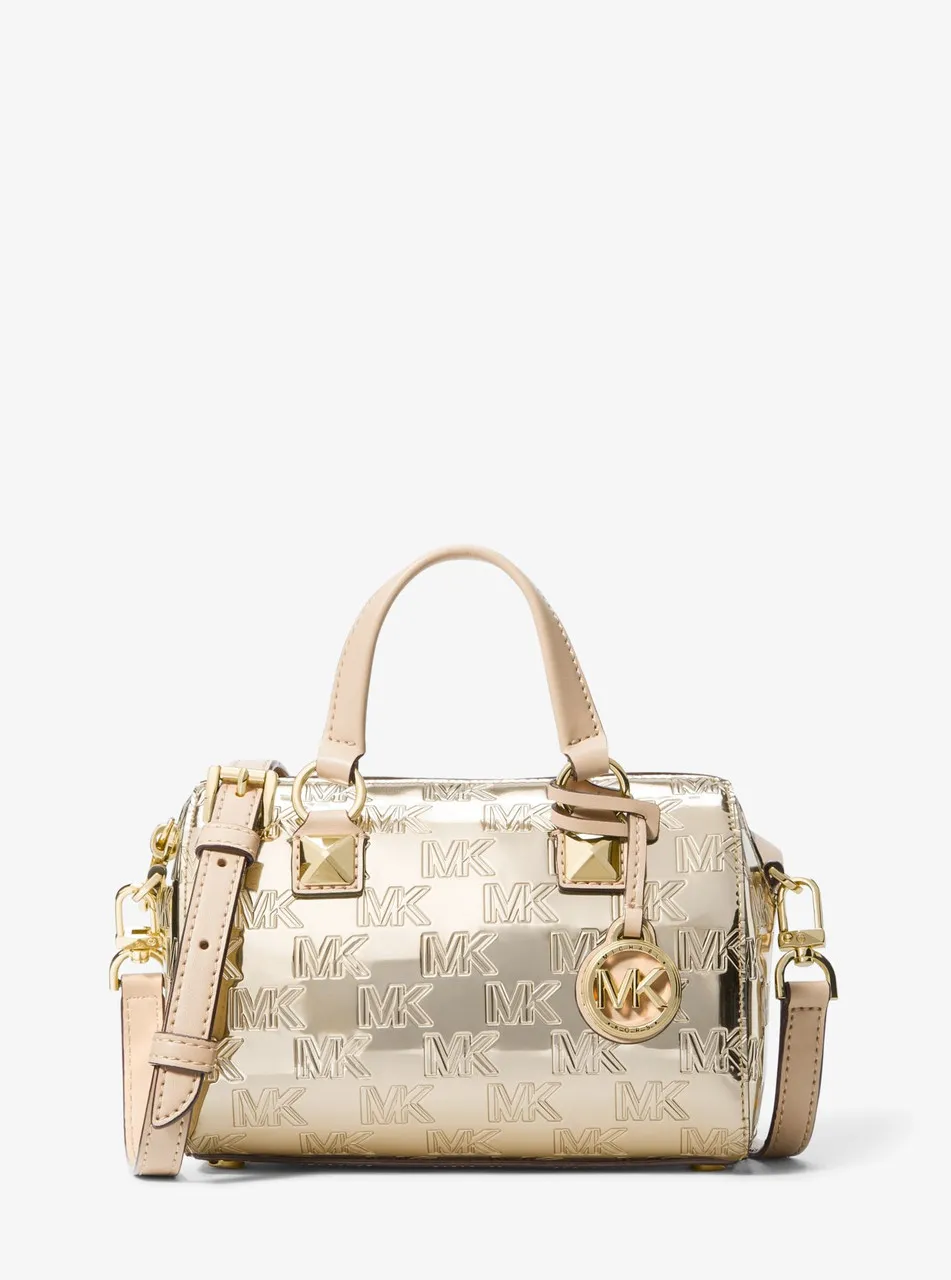 MICHAEL MICHAEL KORS Grayson small logo embossed patent duffel crossbody bag -                         -                     -  