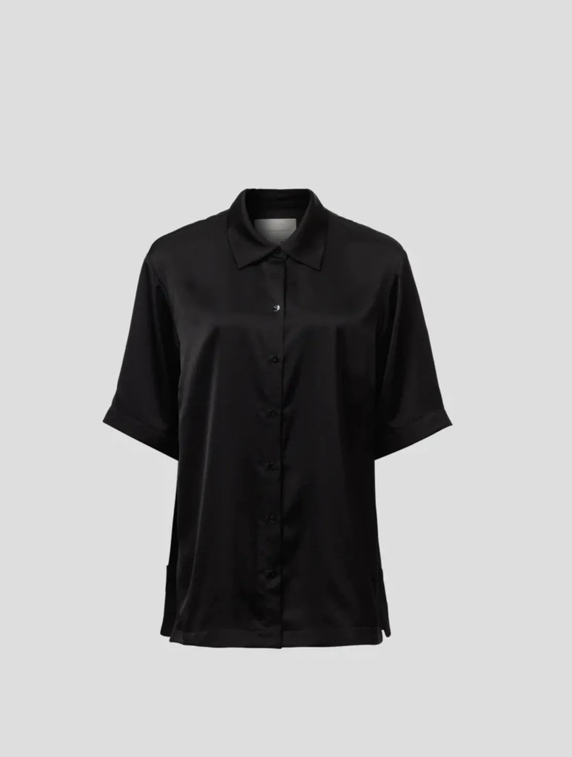 Musical Cupro Wrap shirt  in Black