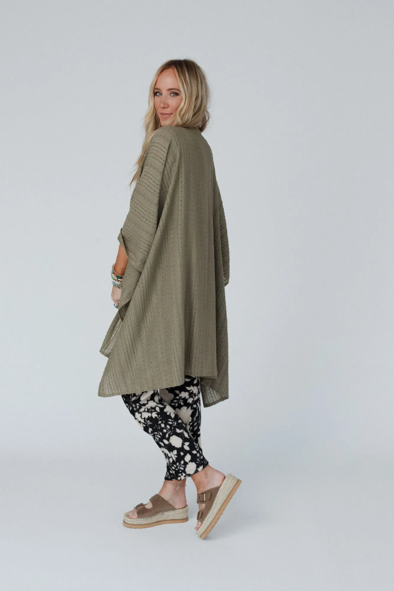 Mystic Meadow Kimono - Army Green