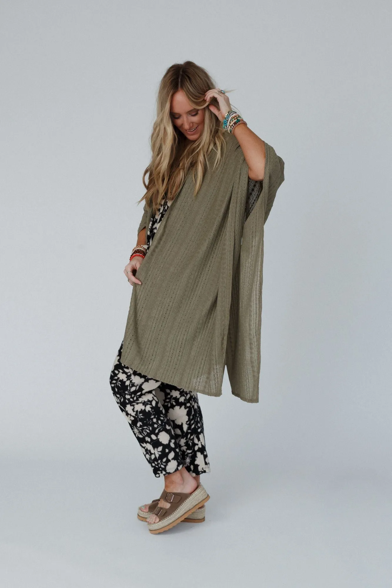 Mystic Meadow Kimono - Army Green