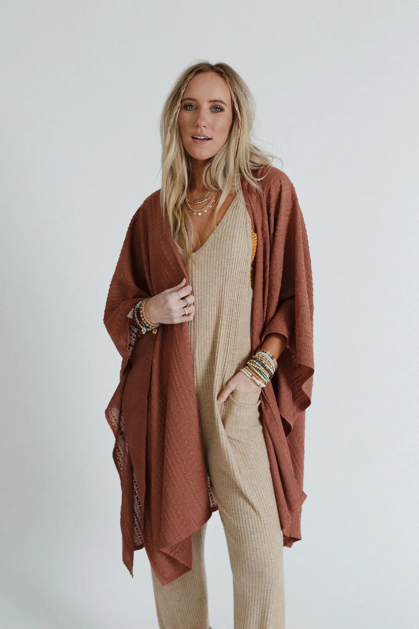 Mystic Meadow Kimono - Brown Sierra