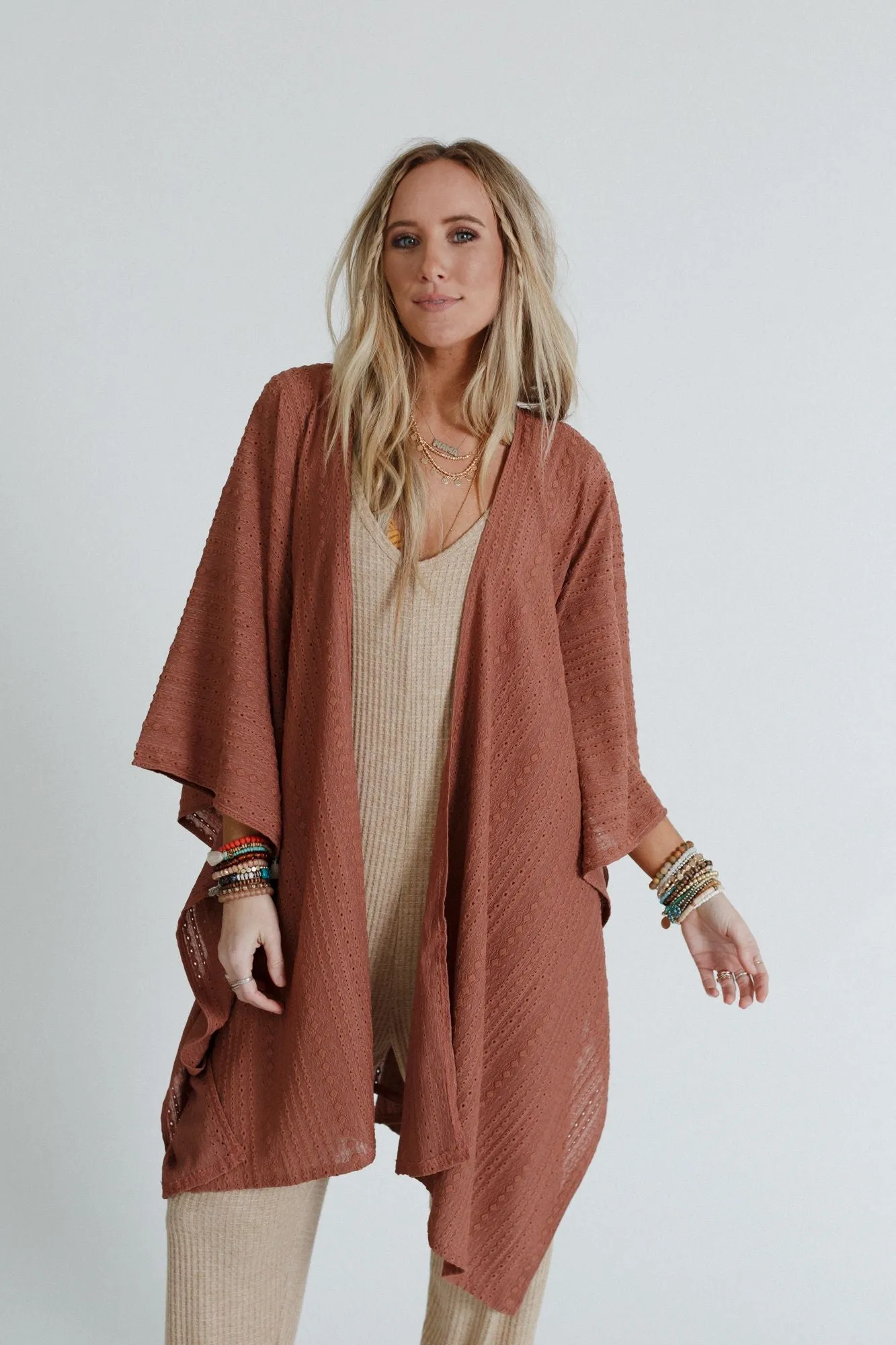 Mystic Meadow Kimono - Brown Sierra