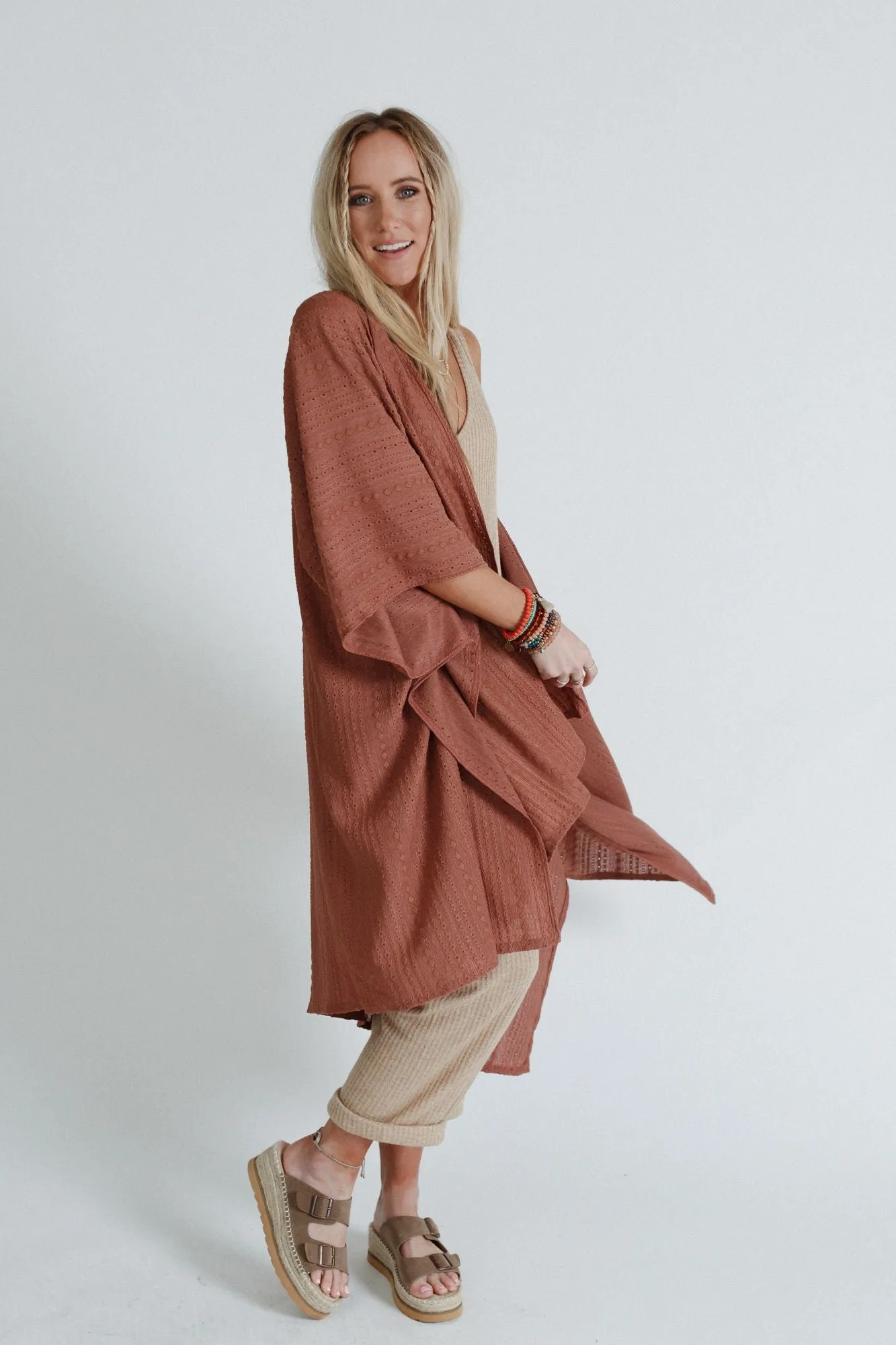 Mystic Meadow Kimono - Brown Sierra