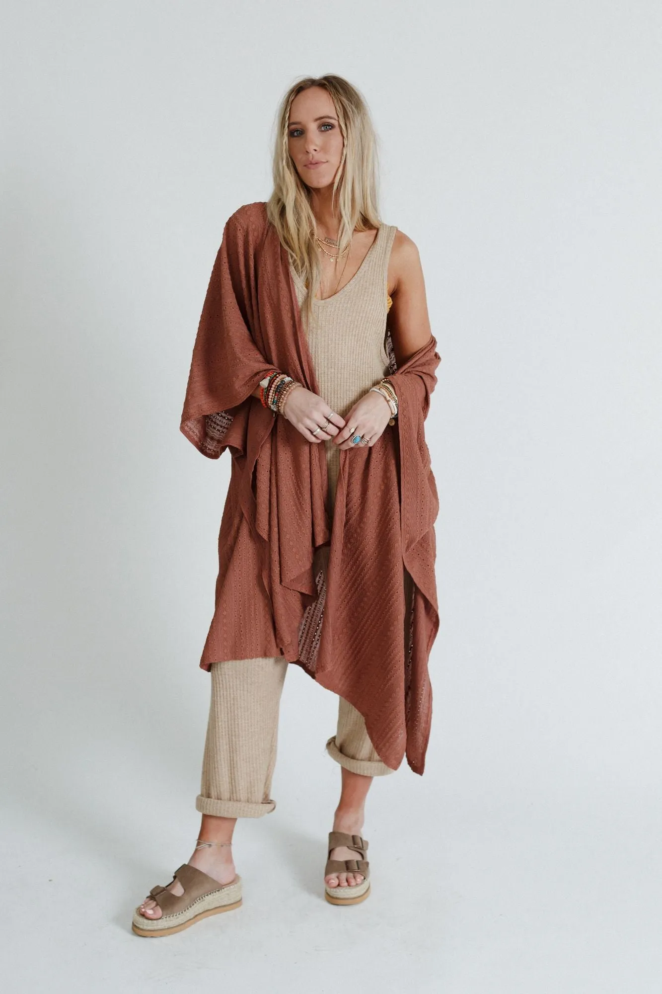 Mystic Meadow Kimono - Brown Sierra