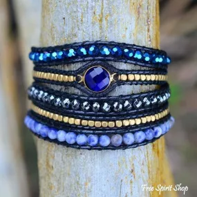 Natural Sodalite Magic Blue Wrap Bracelet