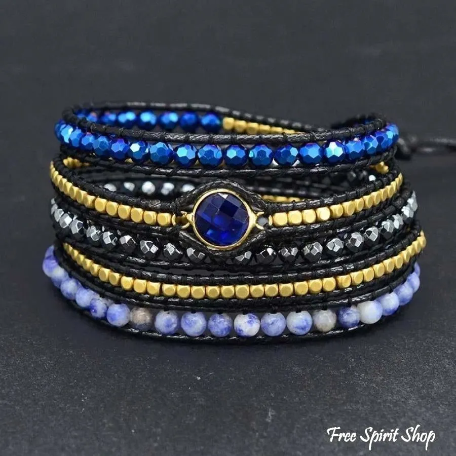 Natural Sodalite Magic Blue Wrap Bracelet