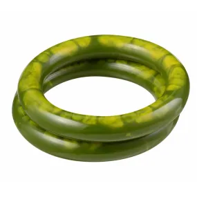 Nava Chunky Bangle - Khaki/Tarragon