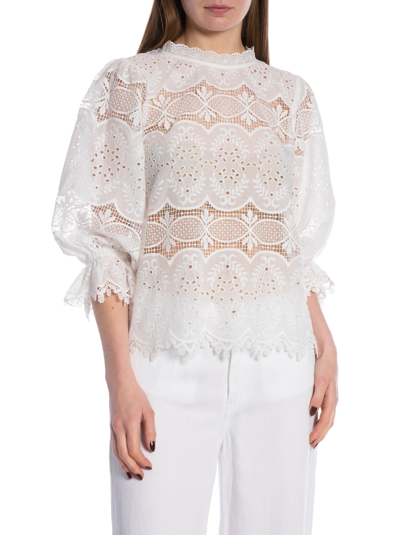 NEO NOIR BLOUSE ADELA BIG EMBROIDERY WHITE