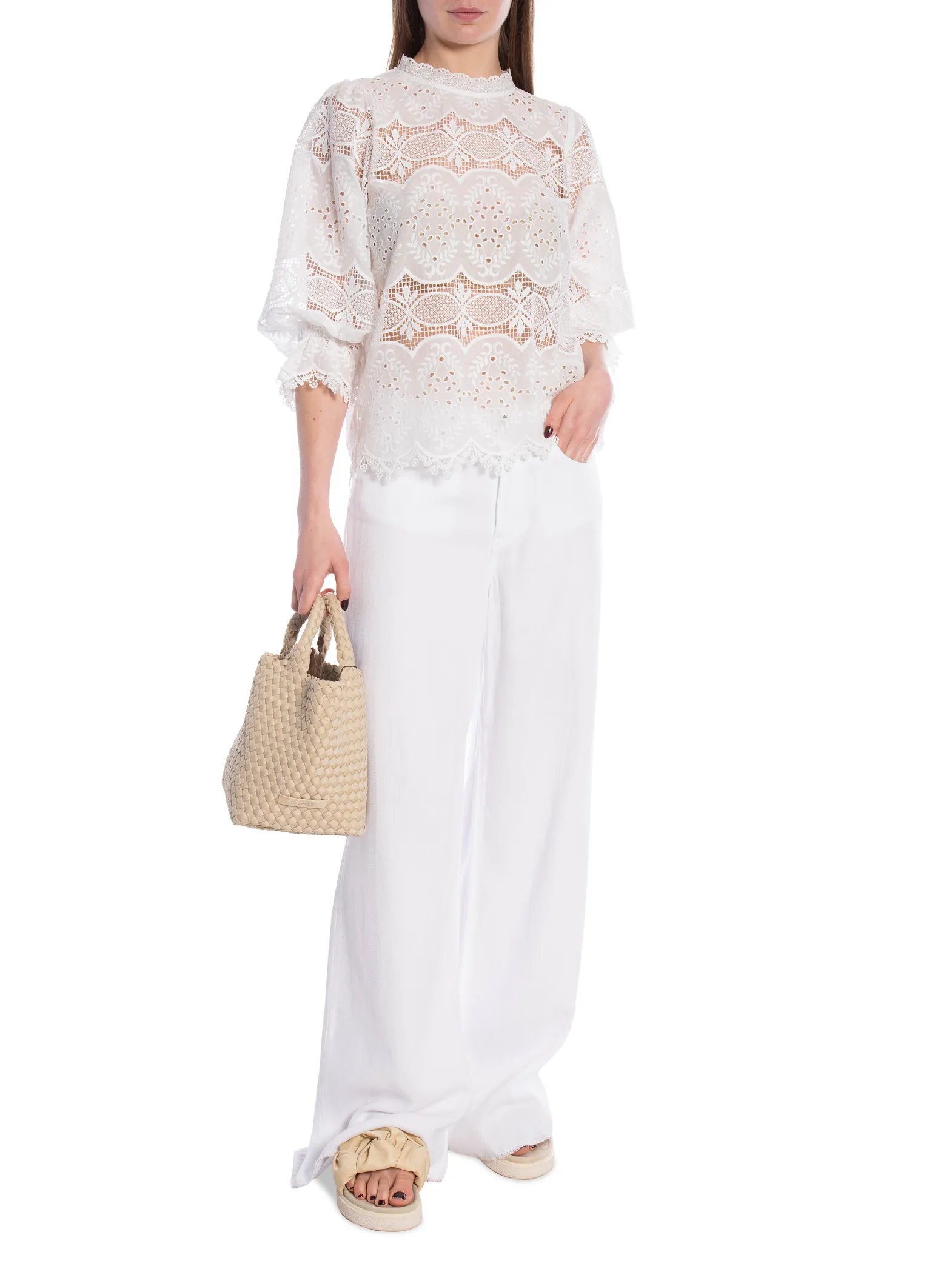 NEO NOIR BLOUSE ADELA BIG EMBROIDERY WHITE