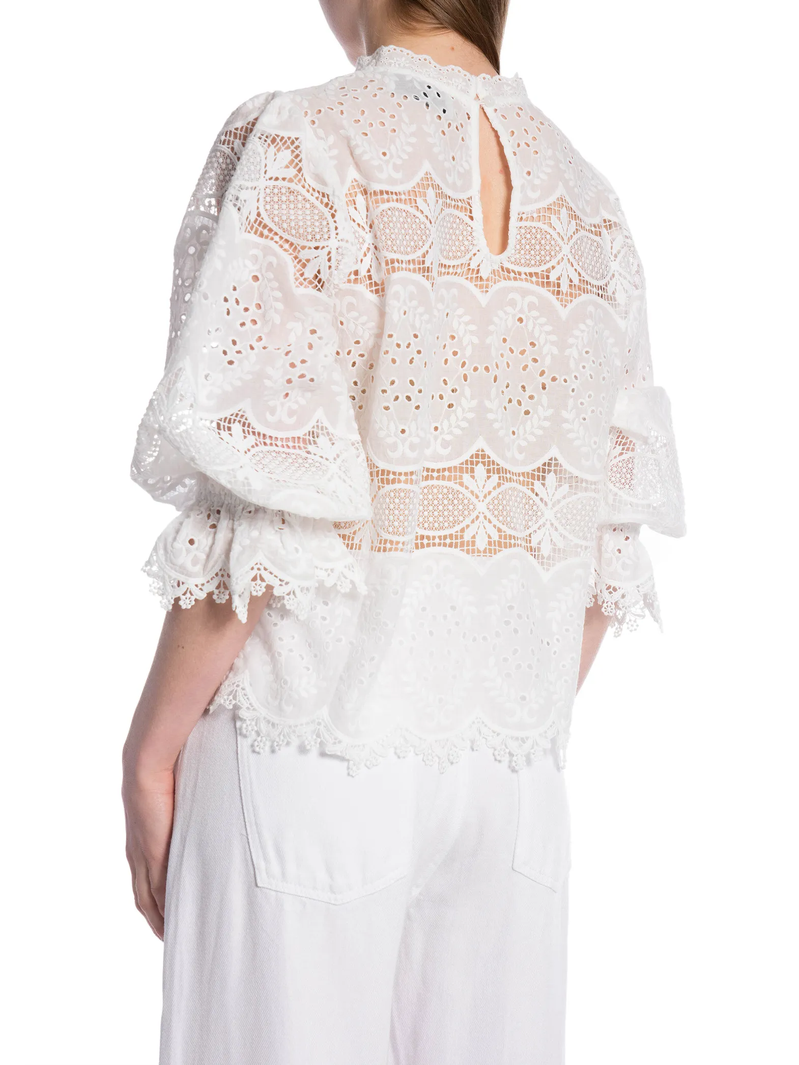 NEO NOIR BLOUSE ADELA BIG EMBROIDERY WHITE