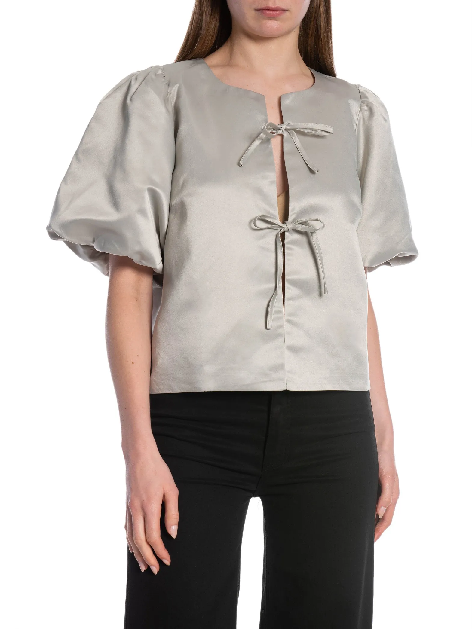 NEO NOIR BLOUSE ASKA DULL LIGHT GREY