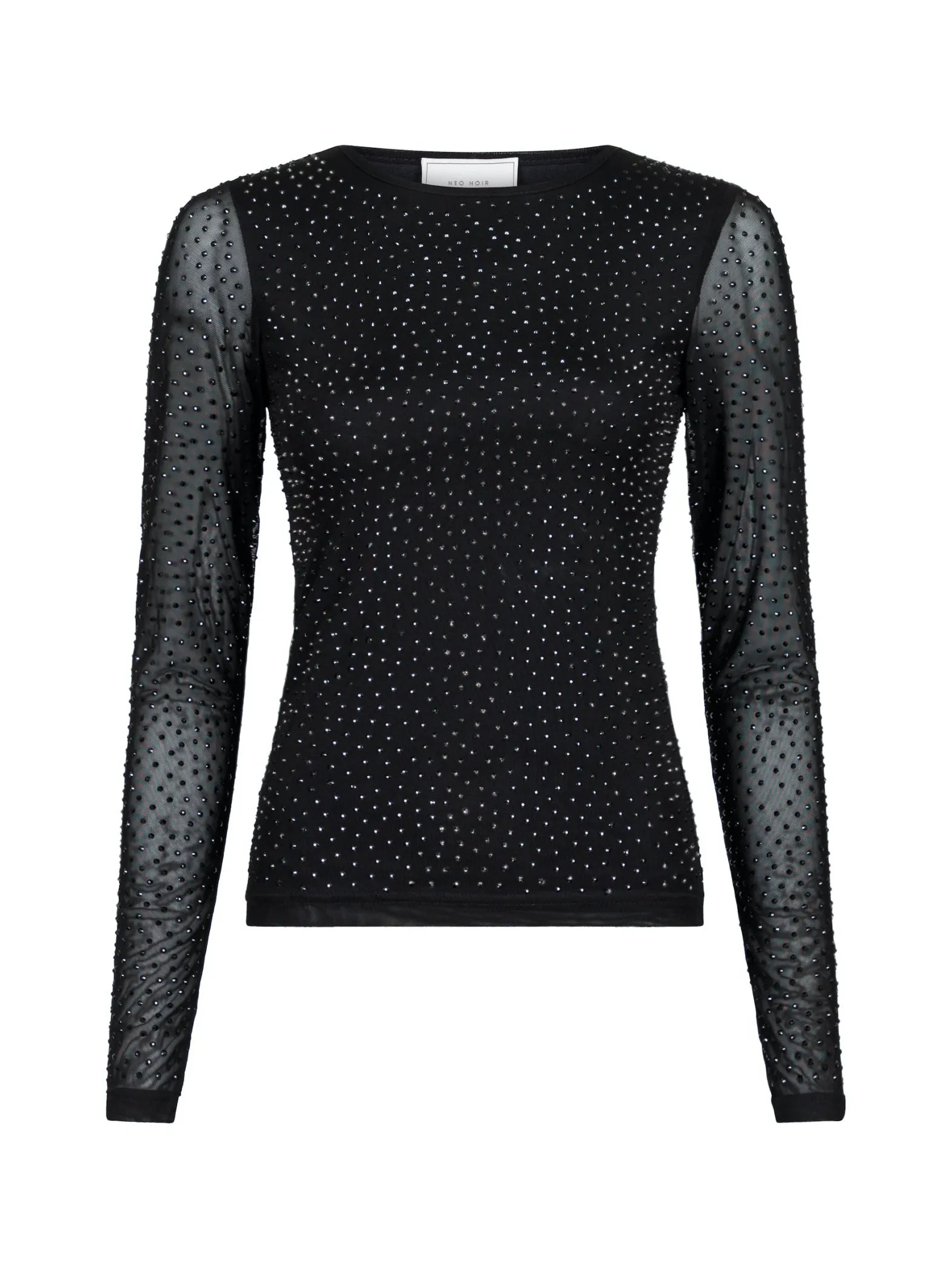 NEO NOIR BLOUSE BASIRA STONE MESH BLACK