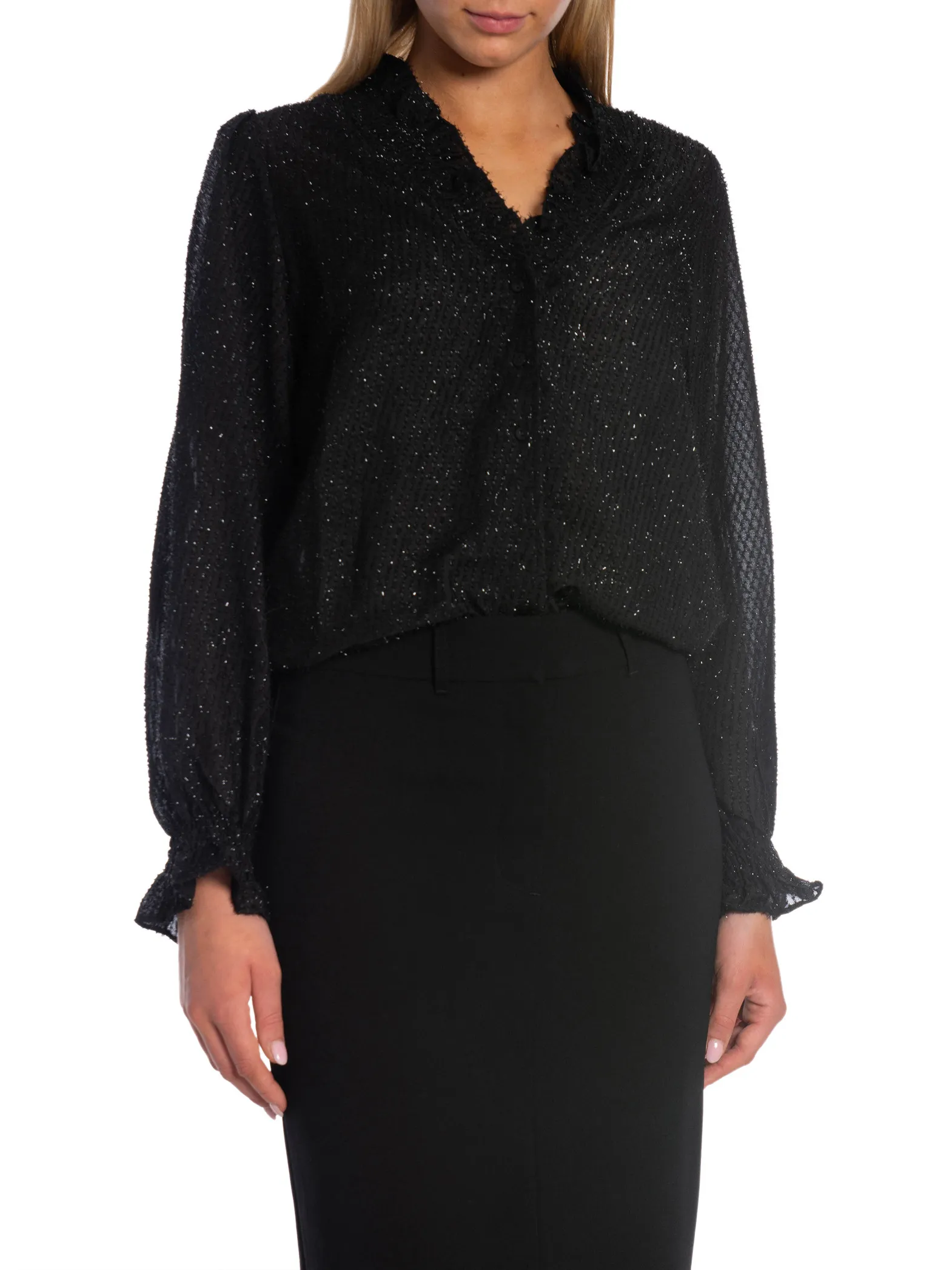 NEO NOIR BLOUSE BRIELLE GLITTER BLACK