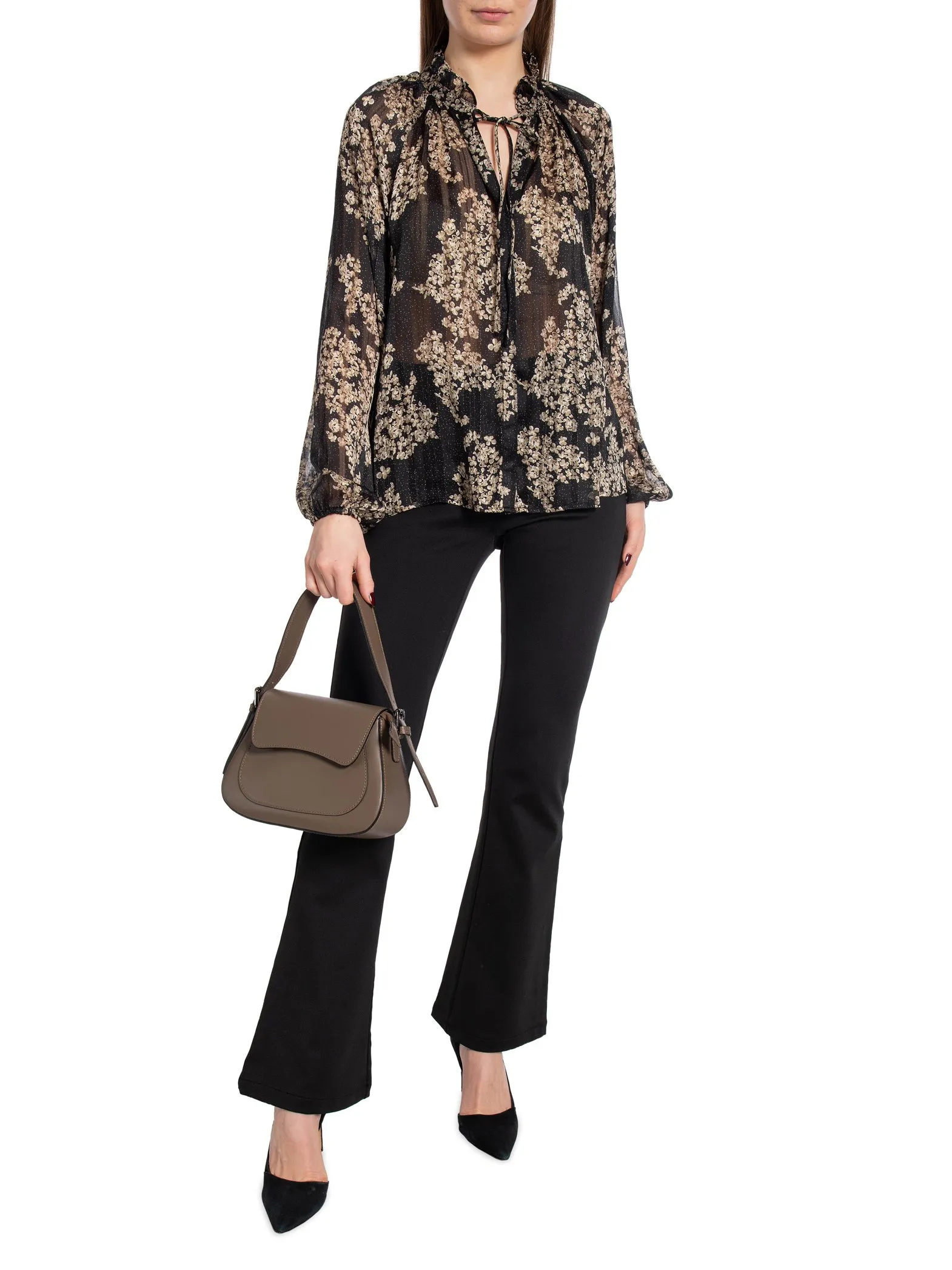 NEO NOIR BLOUSE COBIE ELDERFLOWER BLACK